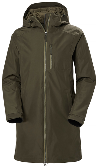 Helly Hansen Long Belfast Vinterjakke Dame Olivengrøn xs