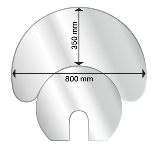 Aduro Gulvplade, glas, halvmåne, til Aduro 1- & 9-serien, 30 cm Sort/grå - 0,6x79x77