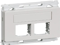 LAURITZ KNUDSEN Dataudtag OPUS66 lige, for 2 stk. Actassi® konnektor uden montageramme, farve: lysegrå