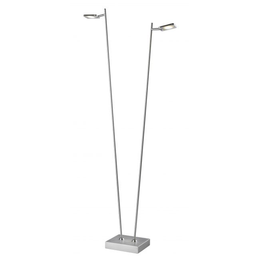 Sompex Gulvlampe Quad, 2lys Metal Satin - Højde 136,5 cm