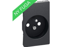 LAURITZ KNUDSEN Afdækning for FUGA stikkontakt 2-pol med pindjord 1,5 modul, koksgrå.