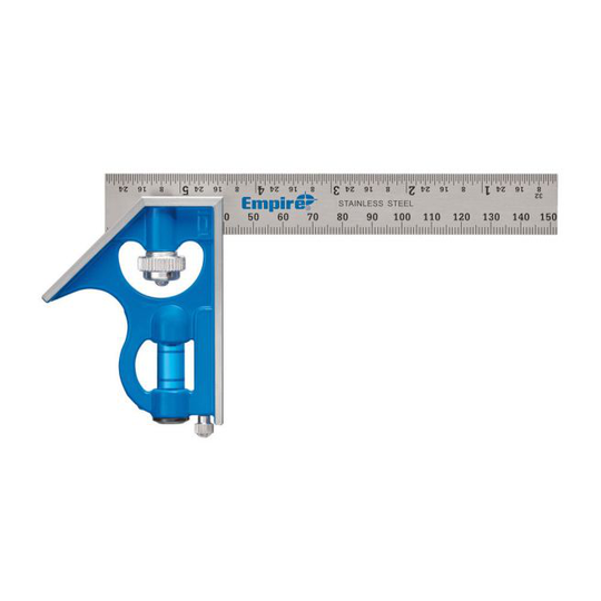 Empire True Blue® Kombivinkel 6"/150 mm, tommemål og metriske mål - E255IM