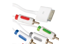 ICIDU - Video/audiokabel - komponent-video / audio - Apple Doc han til RCA x 5 han - 2 m - hvid
