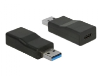 Delock - USB-adapter - USB Type A (han) til USB-C (hun) - USB 3.1 Gen 2 - 1 A - aktiv - sort