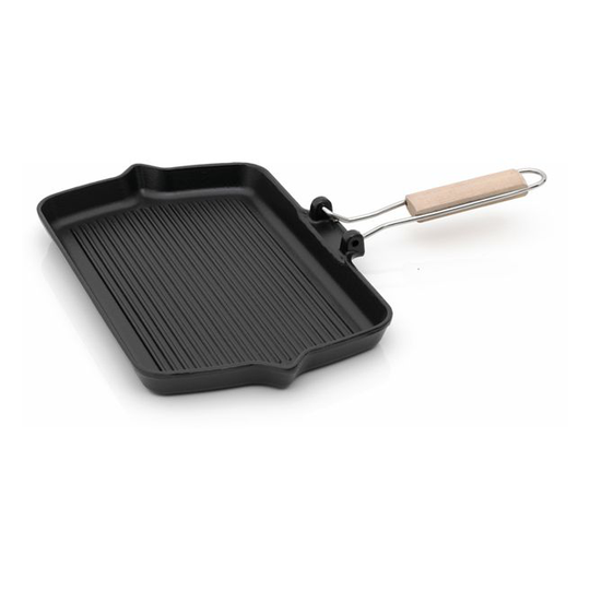 Paleo Grillplade med Aftageligt Håndtag XL, sort, 33x22cm - Grill plade