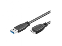 Goobay 1m USB 3.0 A/micro-B, 1 m, USB A, Micro-USB B, Hanstik/Hanstik, 5120 Mbit/s, Sort