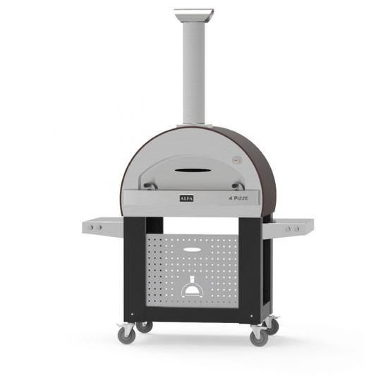 Alfa Forni 4 Pizze Med Bord - Vogn Rød Pizzaovn
