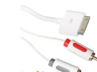 ICIDU - Video/audiokabel - sammensat video / audio - Apple Doc han til RCA x 3 han - 2 m - hvid