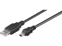 VIVOLINK USB kabel, USB-A til Mini USB b 5 pol, han-han, farve: sort, længde: 1,8 meter