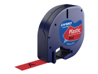 Labeltape DYMO® LetraTAG 12mm x 4m rød plasttape