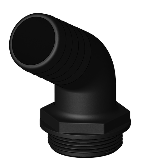 Tru-design Slangestuds / y-ventil 38 mm 120gr Sort Komposit