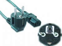 Gembird PC-186-VDE-3M - Strømkabel - CEE 7/7 (han) vinklet til IEC 60320 C13 lige - 10 A - 3 m - formet - sort