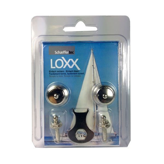 Tenax / Loxx Tryknapsæt, forniklet messing, 12 mm og nøgle
