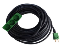 E-line Kabelsæt DK 3G1,5 - H07RN-F, DK stikprop/3-stikdåse m/j, neopren, 230V/16A, 25m