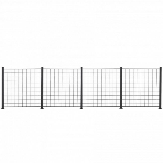 4 fag espalie sort 100x100 cm inkl. 5 alu stolper 108 cm - 116-093
