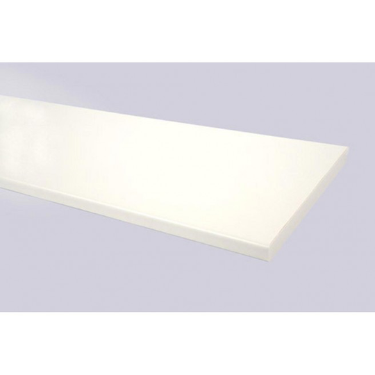 Wallmann Afkortet Vinduesplade, Hvid, Endekantet 159 x 40 cm.