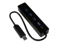 StarTech.com 4-Port USB 3.0 Hub with Built-in Cable - SuperSpeed Laptop USB Hub - Portable USB Splitter - Mini USB Hub (ST4300PBU3) - Hub - 4 x Super