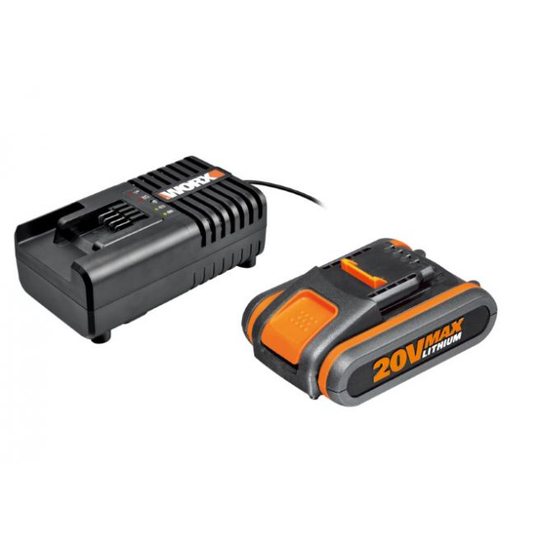 Worx Batteri sæt 20V 4.0Ah 2A lader 60 min.