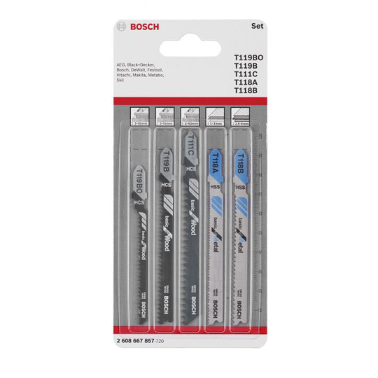 Bosch Stiksavklingeingesæt T119 T111c T118 5stk - 2608667857