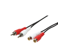 LogiLink 2xRCA - 2xRCA, 10m, 2 x RCA, Hanstik, 2 x RCA, Hunstik, 10 m, Sort