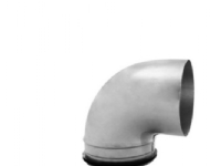 kort bøj.Ø125 90° MF/NP - galvaniseret nippel / muffe