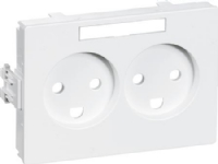 LAURITZ KNUDSEN Clic'line® afdækning for stikkontakt dobbelt vandret, hvid.