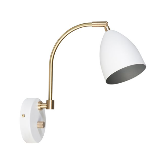 Belid Deluxe 5076 hvid/messing - Væglampe