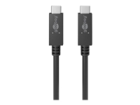 goobay - USB-kabel - USB-C (han) til USB-C (han) - USB 3.2 Gen 1 - 20 V - 5 A - 50 cm - USB Power Delivery (100 W) - sort