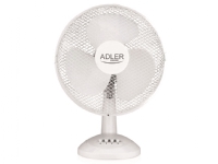 Adler AD 7304 Desk Fan, Number of speeds 3, 45 W, Oscillation, Diameter 40 cm, White