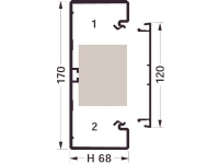 HAGER BR70170 installationskanalbund i plast 68x170mm RAL 7035 - (2 meter)