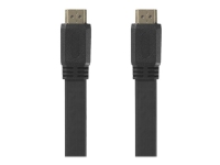 Nedis - HDMI-kabel med Ethernet - HDMI han lige til HDMI han lige - 5 m - sort - flad