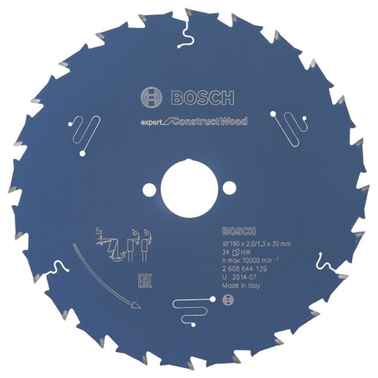 Bosch Rundsavsklinge 190x30x2mm 24t Exp Constructwo - 2608644139