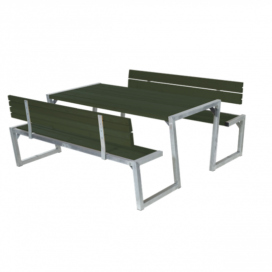 Plus Zigma Bord/Bænkesæt m/2 ryglæn - 176 cm - Grøn - 185702-11