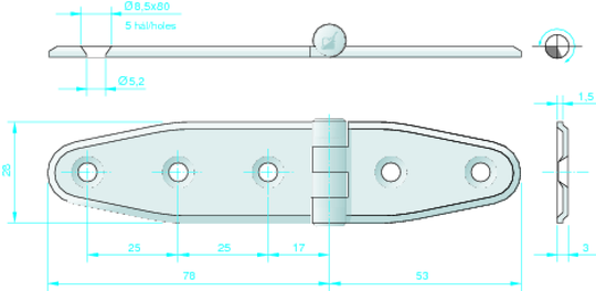 Hængsel 131x30mm rfr. 441135