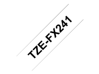 Brother TZe-FX241 - Klæbemiddel - sort på hvid - Rulle (1,8 cm x 8 m) 1 kassette(r) fleksibelt ID-tape - for Brother PT-D600 P-Touch PT-1880, D450,