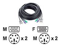 ATEN 2L-1010P/C - Kabel til tastatur / video / mus (KVM) - PS/2, HD-15 (VGA) (han) til PS/2, HD-15 (VGA) - 10 m - for MasterView CS-124A, CS-172 Mas