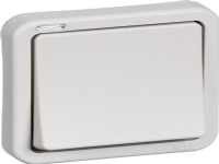 LAURITZ KNUDSEN OPUS® 74 afbryder korrespondance med 2 sløjfeklemmer og lampe 250V lysegrå.