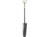 Spade, drænspaden med langt, smalt blad og skinne, der giver spaden ekstra styrke, bredde 15cm, længde 129,5cm
