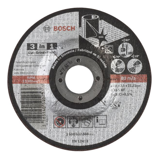 Bosch Skæreskive 115x2,5x22,23mm 3-in-1 - 2608602388