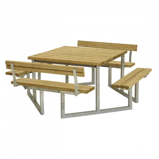 Plus Twist Bord/Bænkesæt m/2 ryglæn - 204 cm - Lærk - 187811-3