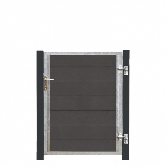Plus Futura Kompositlåge HI 99×127 cm + 16 cm gråsorte stålstolper - 17560-21