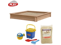 NORDIC PLAY Sandkasse lærk 150 x 150 cm inkl. 240 kg sand og blå spand (805-746)