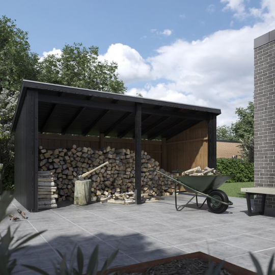 Plus Nordic Multi Havehus 9,5 m² - 2 moduler åben - inkl. tagpap/alulister/stolpefødder - 168586-1