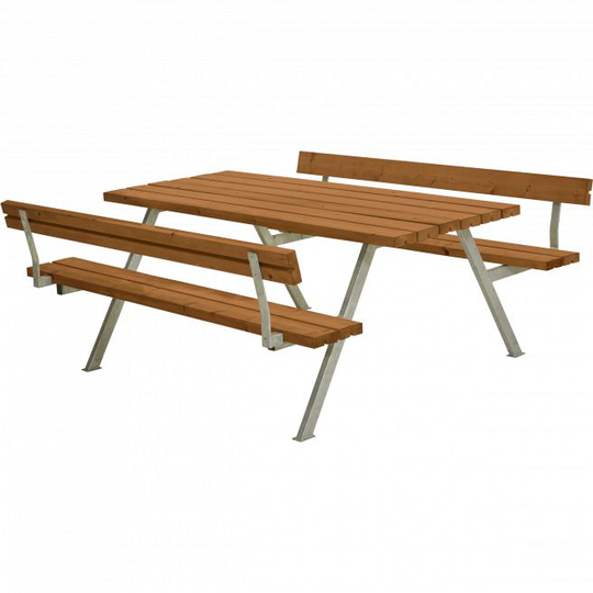 Plus Alpha Bord/Bænkesæt m/2 ryglæn 177 cm - Teak