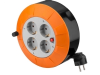 Goobay 71352, Indendørs, 5 m, 4 AC stikkontakt(er), Type F, Sort, Grå, Orange, Plastik