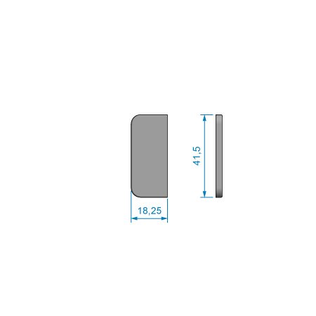 Cover til hængsel 18,25x41,5mm