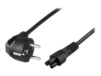 DELTACO DEL-109GA - Strømkabel - CEE 7/7 (han) vinklet til IEC 60320 C5 lige - AC 250 V - 2.5 A - 5 m - sort
