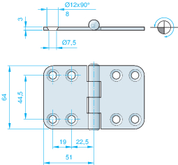 Hængsel 102x64mm hd rfr. 440020