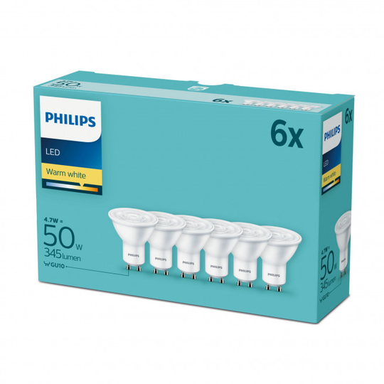 Philips LED 50W Spot Varm hvid Ikke dæmp 6-Discount stkke - 8718696829950