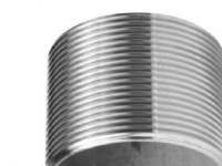Nippel, 11/4 x 38 mm - m/whitworth rørgevind cylindrisk, AISI 316